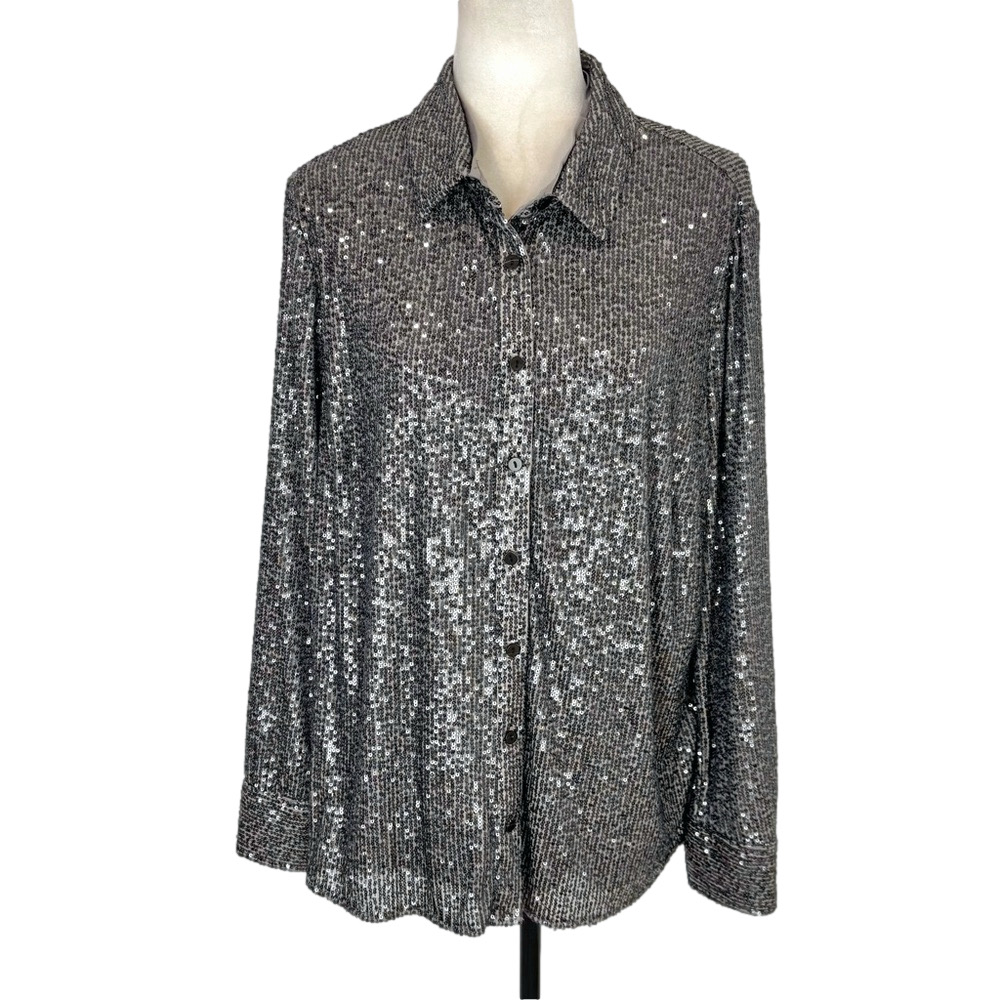 Addition Elle grey sequin shirt